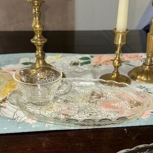 Elegant Glass Tea Cup and Saucer Set